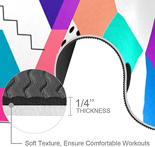 Siebzeh apstraktni šareni geometrijski uzorak Premium debela prostirka za jogu Eco Friendly Rubber Health