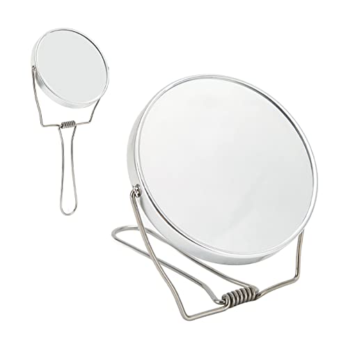 Dvostrano toaletno ogledalo, ogledalo za šminkanje, rotirajući dizajn za 360°, aluminijumski okvir umotan u nosač