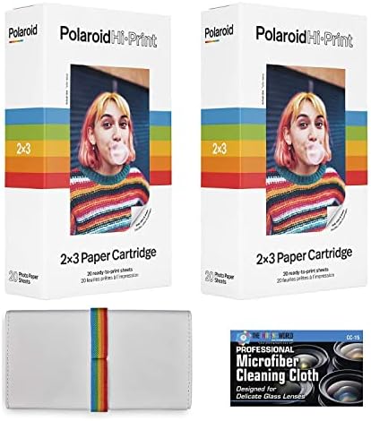 Polaroid Hi-Print 2 x 3 papirne patrone-2 pakovanja, 40 listova - sa elegantnom zaštitnom torbicom i
