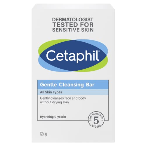 CETAPHIL Gentle Cleansing Bar, 4.5 oz, hranjiva traka za čišćenje za suhu, osjetljivu kožu, Nekomedogenu,