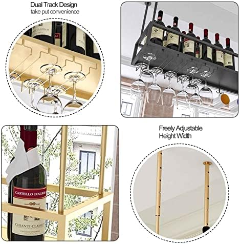 Stalak za vino stropni viseći držač skladište boce za vino i staklene Pehare stalci za Stemware,