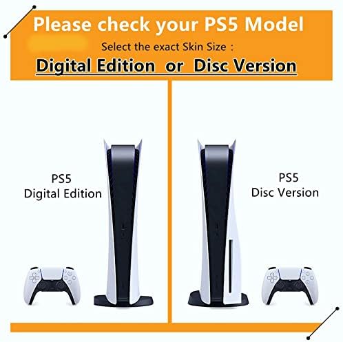 Motot FXCON za PS5 kožnu disk izdanje i digitalno izdanje konzole i kontroler vinilni poklopac kože obnavlja otporne na ogrebotine, kompatibilna s PS5 552492 BUBBLE BESPLATNO