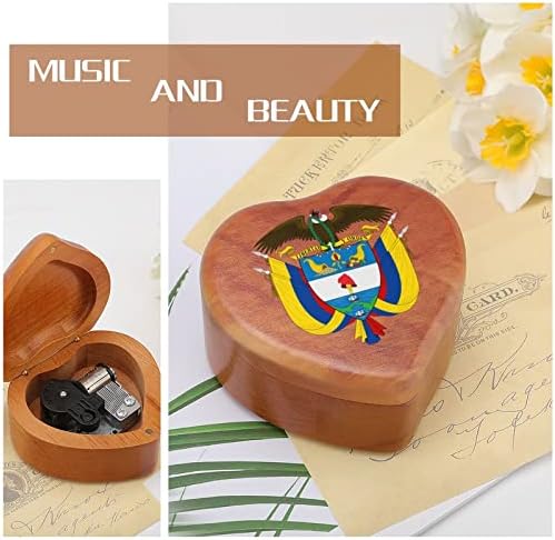 Nacionalni simboli Kolumbijskog drveta Muzički box Vintage Musical Box Poklon za Božićni rođendan Valentinovo
