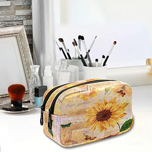 Glaphy Vintage Suncokreti leptir pernica, torbica za olovku velikog kapaciteta Patentni zatvarač prenosiva