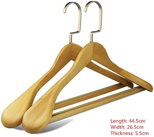 TEERWERE Vješalice sa bračnim šipkama Drvena vješalica - ekstra široka neklizačka ramena odijelo za hlače