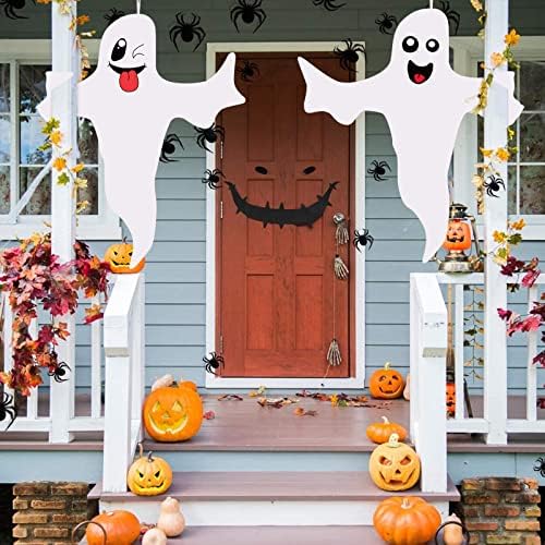 Halloween Ghost viseći ukrasi na otvorenom, 2 kom Hallowmas Wrap Ghosts Prijateljski Spooky Ghost potrepštine za zabavu, slatka Halloween White ghost dekoracije za prednje dvorište Patio Lawn Garden dekor