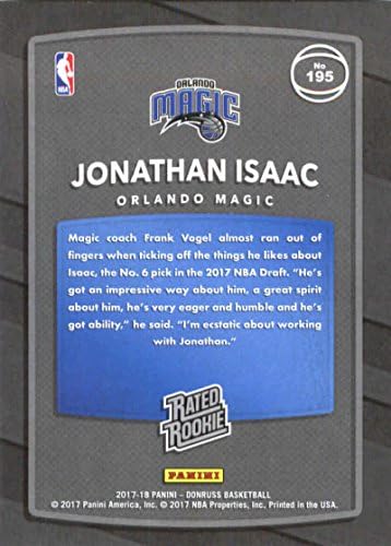 2017-18 Donruss 195 Jonathan Isaac Rc Rookie Magic ocijenjeni Rookie