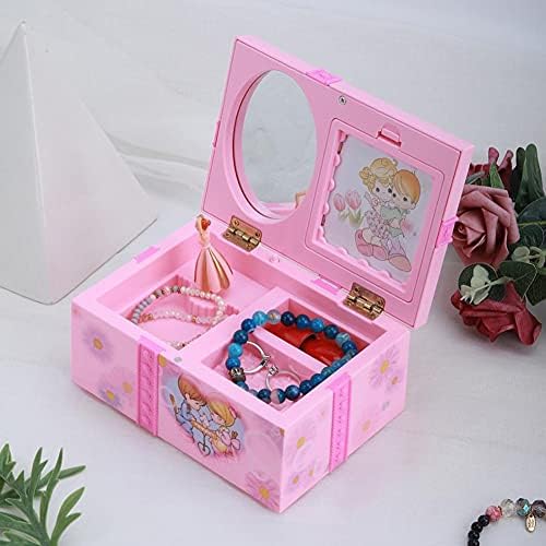 MXiaoxia Pink Dancing Girl Music Box ukrasi Kućni dekor Nakit Organizer Music Box