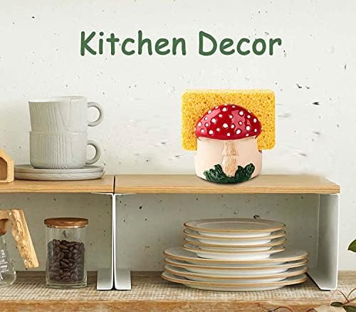 Dgudgu Mushroom Kuhinjski sunđer držač smole sunđer crveni držač sunđera za kuhinjski sudoper Caddy dekor