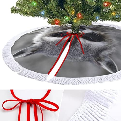Slatki rakunski božićni prostirki ručni suknji Osnovni poklopac s resilicama za odmor za odmor Xmas Dekoracija