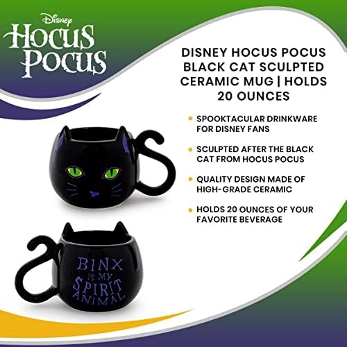 Disney hocus pocus binx crna mačka skulpljena keramička krigla | BPA-bez velike šalice kafe i šalice za