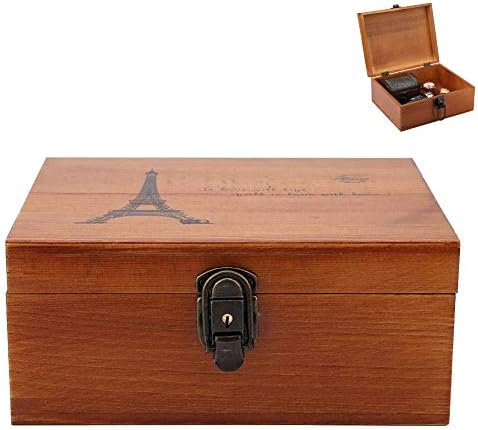 Zyyini drvena kutija, drvena kutija za odlaganje, vintage dekorativna kutija sa velikim kapacitetom, nakit