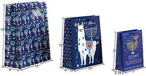 Iconikal Hanukkah poklon torba, 16 vreća 3 veličine, 32 listova papira tkiva