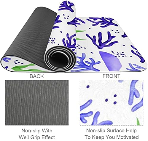 Siebzeh Coral Purple uzorak Premium Thick Yoga Mat Eco Friendly Rubber Health & amp; fitnes Non