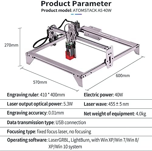 ZwJabyy laser graviralica, a5 Pro 40W laserska mašina za rezanje graviranja, DIY Wood akrilni