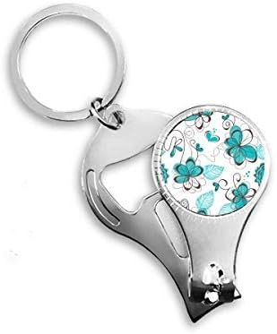 Moderna umjetnost Aquamarine cvijeće biljke za nokte nokper prsten ključeva za boce za ključeva