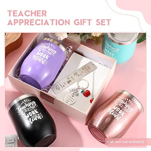 Skylety 12 kom teacher Appreciation Gifts Set uključuje 4 Teacher Tumbler šolje 4 Keychains
