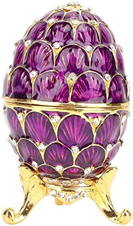 Kutija za odlaganje nakita, Vintage emajlirana uskršnja jaja u obliku nakita Organizator sitnica dekoracija ukrasi zanati za prstenje, ogrlicu, klinove za uši