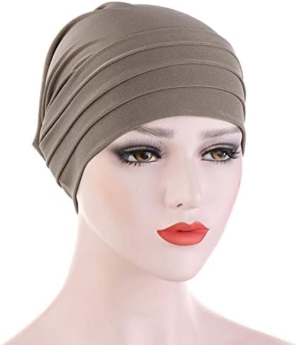 Ženska kapa sa kapicama Ruched Vintage Hemo kape meke udobne plisirane kape za žene rastezljive čvrste tanke pokrivače