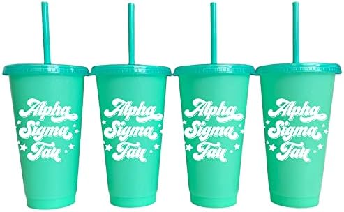 Prodavnica sestrinstva Alpha Sigma Tau svjetlucave šalice za promjenu boje, 4-pakirane šalice za višekratnu