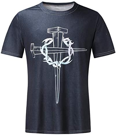 Muška Novost T-Shirt Kratki Rukav Isus Krst Vjera Casual Sport Tee Shirt Christian Cross Grafički