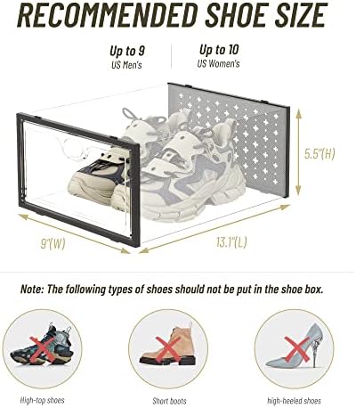 Pinkpum kutija za spremanje cipela bijela za veličinu 9 12-pakovanje kutije za odlaganje cipela crna