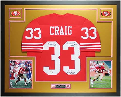 ROGER CRAIG autografirao crveni San Francisco Jersey - Lijepo matted i uokviren - ručni potpisan