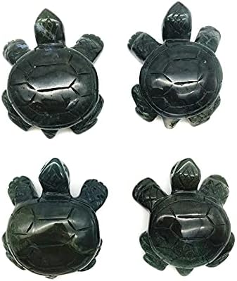 Shitou2231 1pc Prirodna mahovina agata Kristalna kamena rezbarena kornjača kornjača kornjača figurice