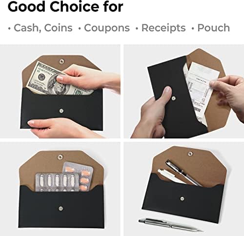 Carrotez Money Bag touch Budget Binder, gotovinske koverte 1ea , Organizator novca za gotovinu, budžetska koverta za višekratnu upotrebu, bez pisma 6.8 od 3.5 - Crna