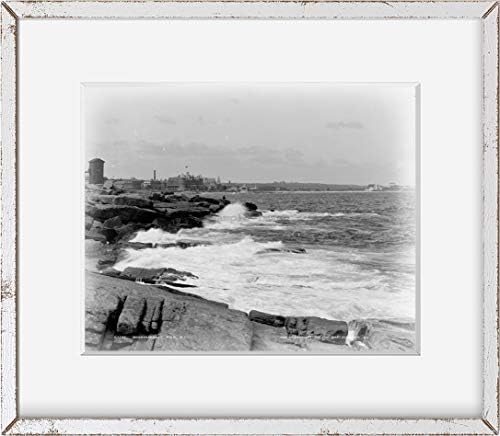 Beskonačne fotografije Foto: pristanište Narragansett, waterfronts, zgrade,stijene, valovi, Rhode