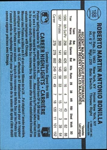 1988. Donruss / list 188 Bobby Bonilla Ex / NM Pirati