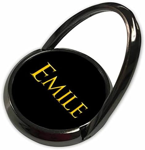 3drose Emile Classic Dečko ime bebe u Americi. Žuta na crnoj šarmu - telefonske prstenove