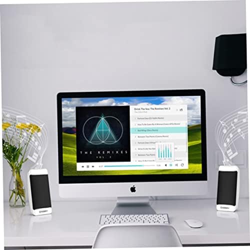 SOLUSTRE Mini Speaker 6 kom bijeli Notebookwhite Sound Stereo za Desktop prenosivi Mini žičani zvučnik USB napajani računarski zvučnik multimedijski zvučnici za Laptop računarski zvučnici