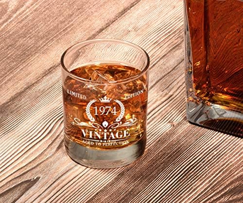 Triwol 1974 49. rođendanski pokloni za muškarce, Vintage Whisky Glass 49 rođendanski pokloni za tatu, sina, muža,