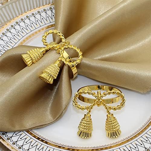 N / A 12 / kom Zlatni salvetni prstenovi Metalni držači salveta za božićne vjenčane večere ukrasi za zabavu