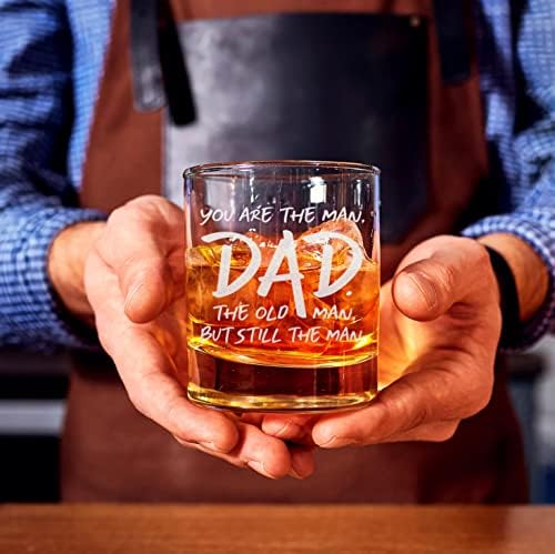 CARVELITA Tata, čovjek, starac Funny 11oz Whisky Glass, Najbolji Dan očeva pokloni za tatu, jedinstvena Gag poklon ideja za njega od kćeri, sin, supruga, djeca, Cool rođendanski poklon za muškarce, momci, zabava
