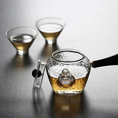 Hemoton čajnik od nerđajućeg čelika stakleni čajnik sa Infuzerom i drvenom ručkom 260ml prozirni čajnik za čaj sef lonac za čaj list i aparat za cvetanje čaja stakleni čajnik