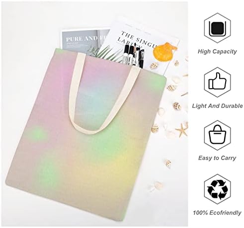 Iridescentna hologramska Platnena torba sa štampanim torbama za kupovinu namirnica poklon torbica za žene