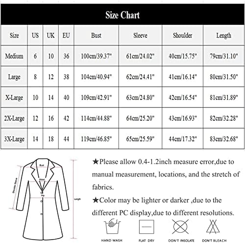 Cokuera Womens Fashion Fall Plaid Jacket kaputi Ležerne tipke Dugme dugmate Džepci kaput Klasična otvorena prednja jakna