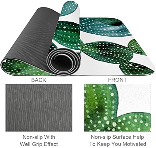 Siebzeh Painted Watercolor Cactus Bloomming Floral Premium Thick Yoga Mat Eco Friendly Rubber Health & amp;