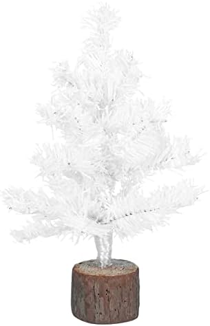 Mini bijeli božićni ukrasi: 30cm minijaturni sisal snijeg mraz sa drvenim bazom umjetnih Xmas