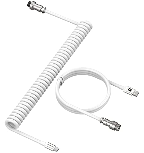 Lexonelec Custom namotani kabl, 2.0m USB-C do USB-A TPU mehanički kabel tastature, odvojivi metalni aviator dvostruko žica za igranje tastature