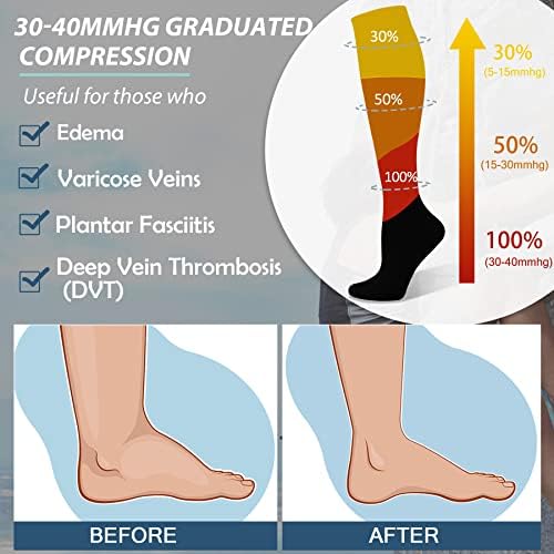 FULLSOFT medicinski diplomirao 30-40mmhg kompresije čarape za žene & amp;muškarci cirkulacija koljena visoke čarape