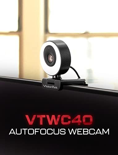 Visiontek VTWC40 Premium Autofocus Full HD 1080p 60FPS web kamera, Chromebook, računalna video kamera, digitalni dvostruki mikrofoni, poklopac privatnosti, ugao gledanja na 96 stepeni, rad, rad, studiranje i tok