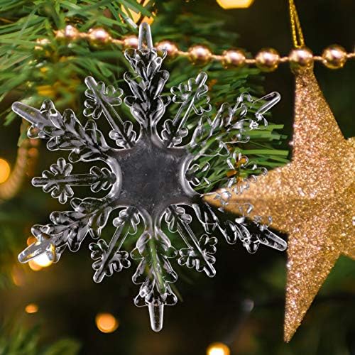 NUOBESTY rođenje Decor Božić pahuljica LED viseći Kristal pahuljice Ornamenti Božić Tree Decor DIY Tree