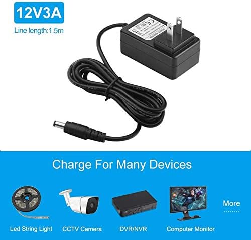 Iberls 12V 3A Napajanje, moćni adapter za punjač, ​​2.1mx5,5mm 2a 2.5A DC kabl za LED svjetlo CCTV kamere ECT,