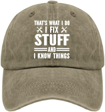 To je ono što radim da popravim stvari i znam stvari da tata šeši za bejzbol kape za žene grafički opereni traper podesivi šešire