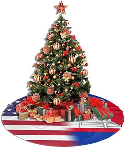 Suknja za božićnu drvcu, 30-48 inča Američka zastava i kambodžanska prostirka za zastavu za božićne