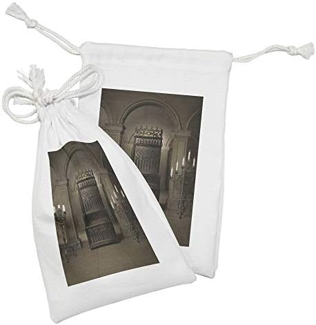 Ambesonne Gothic Tkaninska torbica set od 2, Royal u srednjovekovnom dvorcu Renesansni kraljevstvo Heritage