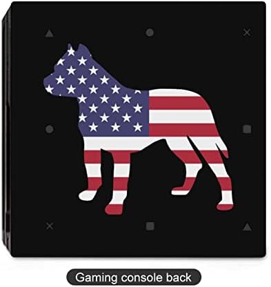 Patriotska pitbull Američka zastava smiješna naljepnica štitnik za zaštitu kože Potpuno print Slim naklopci za naljepnice za PS-4 Slim / PS-4 Pro Console & 2 kontroler